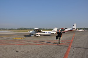 Pilot, letiště Urbi, Řím, Itálie