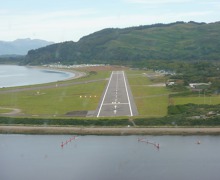 On final, runway 01, Oban, Scotland On final, runway 01, Oban, Scotland