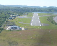 On final runway 19, Oban, Scotland On final runway 19, Oban, Scotland