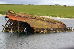 Lodi potopené u překážky číslo 3 k zabránění průniku německých ponorek