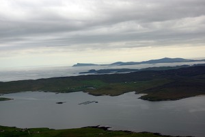Pohled na severní Shetlandy