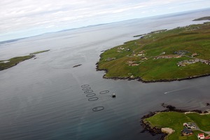 14. Umělý chov lososů v moři, Shetlandy