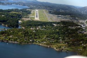 Dráha 35 při mém finále na letiště Flesland