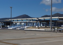 Terminál letiště v Melille. Létají sem pouze španělské vnitrostátní linky.