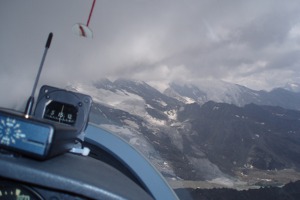 Swiss Alps and glaciers from a glider