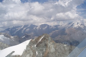 Swiss Alps and glaciers from a glider