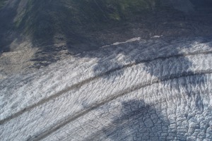 Swiss Alps and glaciers from a glider