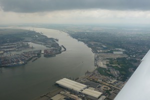 The river Thames south of London, England