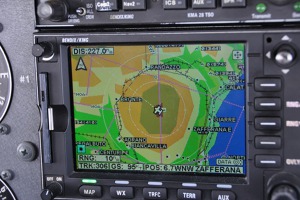 GPS display - over Mt Etna, Sicily