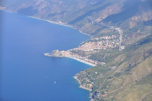 The strait of Messina, Sicily coast, Italy