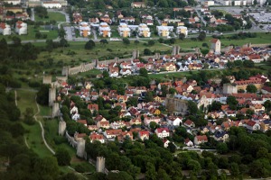 The capital of the island of Gotland island - Visby with the mediaval walls The capital of the island of Gotland island - Visby with the mediaval walls