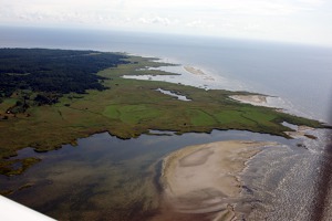 The coast of the island of Ruhnu