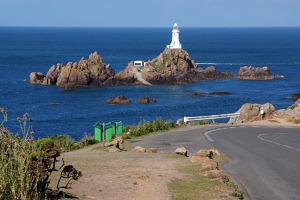 La Corbiére lighthouse, western coast of Jersey island, Channel Islands