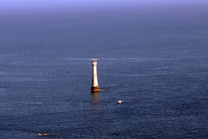 Bishop ́s rock lighthouse west of Isles of Scilly
