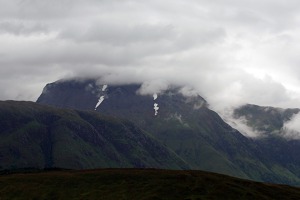 The highest peak of Great Britain - Ben Nevis in the clouds