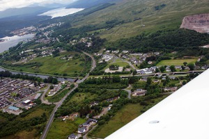 Loch Ail, Caledonian canal with Neptun staircase to the right Loch Ail, Caledonian canal with Neptun staircase to the right