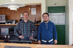 Student (left) and his instructor at Vagar airport tower