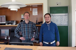 Student (left) and his instructor at Vagar airport tower Student (left) and his instructor at Vagar airport tower