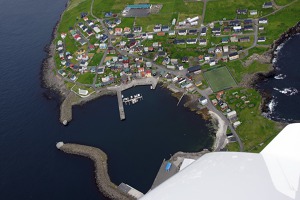 Nolsoy island port, about 3 minute flight from the capital Torshavn