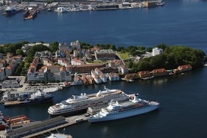 The port and city of Bergen, Norway