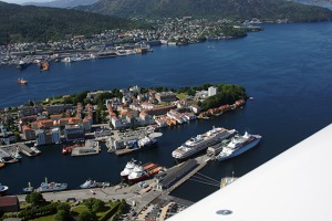 The port and city of Bergen, Norway