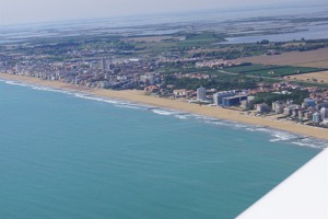 The beaches between Bibione and Venice, Italy