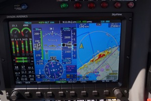 Primary display during flight alongside the northern coast of Mallorca