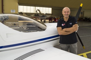 With the aircraft taken out from its hangar