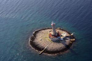 Lighthouse Porer built in 1833 south of Premantura, southern tip of Istria