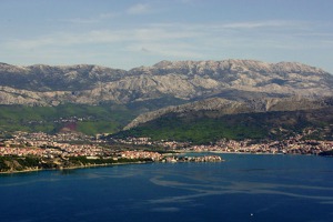 The sea and the mountains south of Split