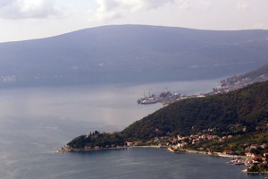 The straint between the bay of Kotor and the bay of Tivat in Boka Kotorska