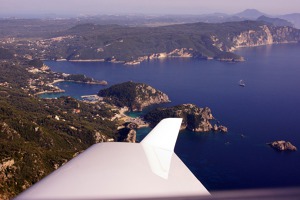 View of Liapad bay, northwestern Corfu