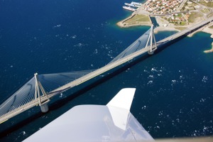 Highway bridge Rio – Antirion over the Corinth canal connecting Peloponessos and the mainland