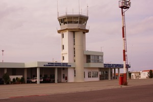 The airport tower at Aristotle Onassis airport, Kythira