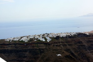 Western upper ring of the flooded Santorini volcano