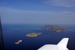 The islands of Kardiotissa, Sikinos a Ios (starting in the front), Cyclades