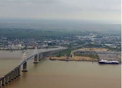 The bridge across river Loire at St Nazaire