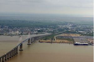 The bridge across river Loire at St Nazaire