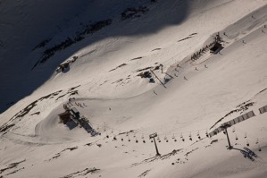Ski runs around Stubaier glacier
