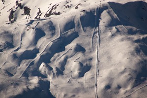 Ski runs in the Bern Alps, Switzerland Ski runs in the Bern Alps, Switzerland