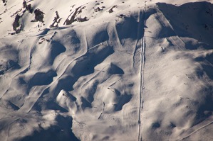 Ski runs in the Bern Alps, Switzerland