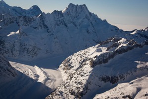 The top peak is Jungfrau – 4158 metres, Bern Alps, Switzerland