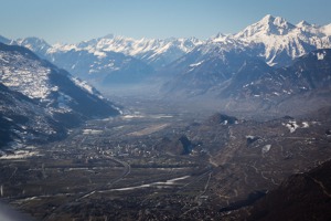 Údolí Rhony u Martigny