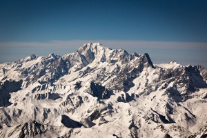 Monte Rosa, 4634 m, východ Walliských Alp, hranice Itálie a Švýcarska