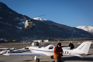 A helicopter tried to blow OK LEX away just after refuelling A helicopter tried to blow OK LEX away just after refuelling