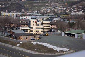 The last view of the airport at Aosta