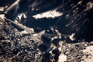 Courmayeur skiing station at the Italian side of Mont Blanc