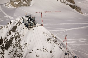Upper station of the chair lift from Courmayeur to the Vallee Blanche area