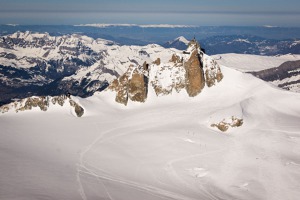 Aiguille du Midi with the upper part of Vallee Blanche skiing area