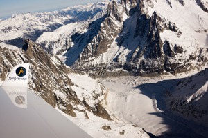 Mont Blanc du Tacul, 4248 m, with Vallee Blanche glacier Mont Blanc du Tacul, 4248 m, with Vallee Blanche glacier